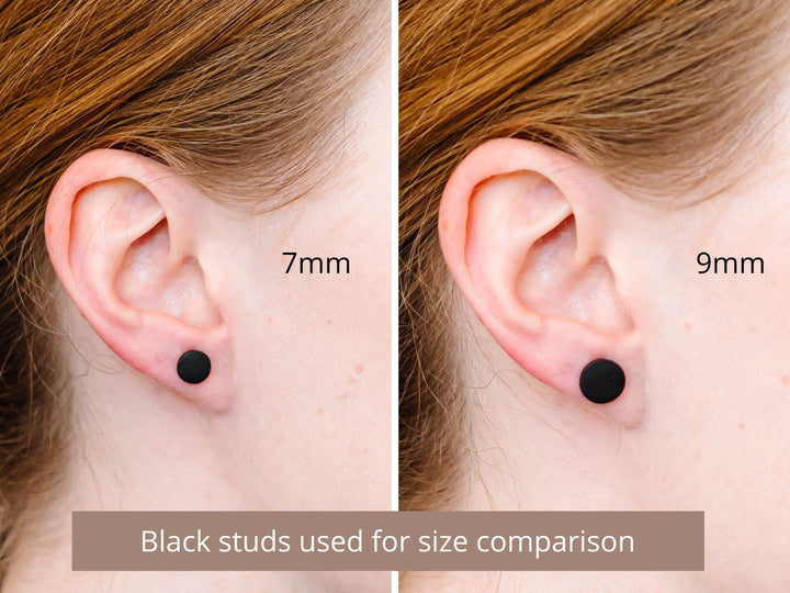 Green Patterned Glossy Stud Earrings