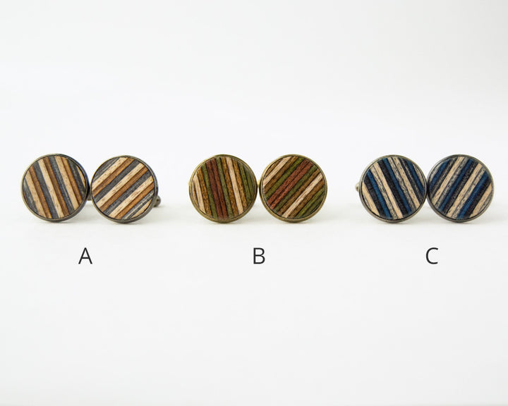 Striped Dyed Birch Cufflinks