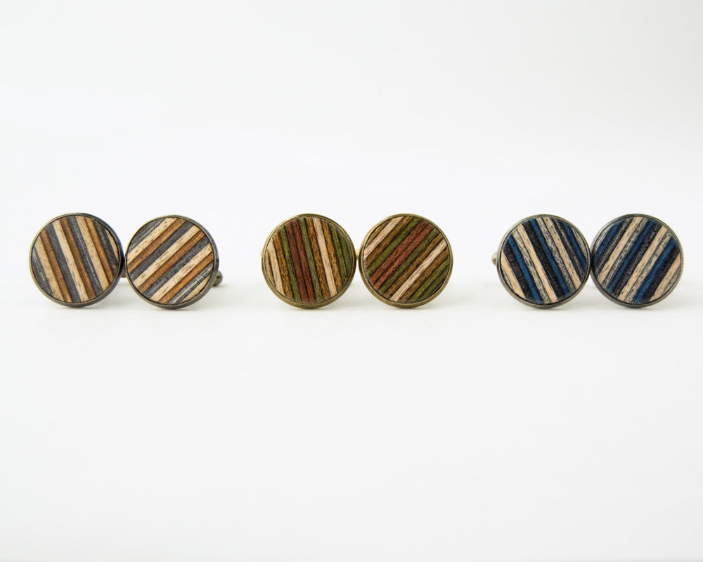 Striped Dyed Birch Cufflinks