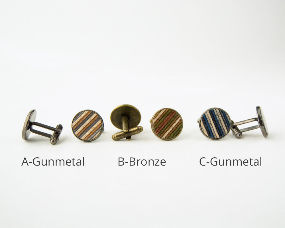 Striped Dyed Birch Cufflinks