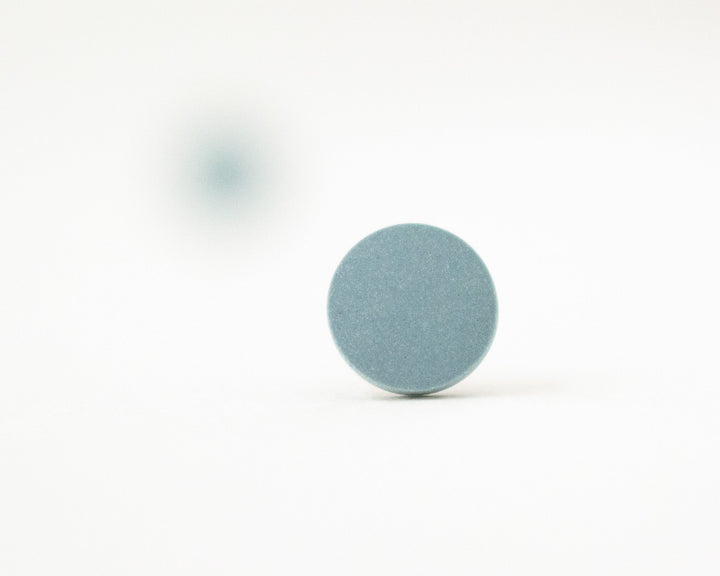 blue gray stud earrings bokeh view