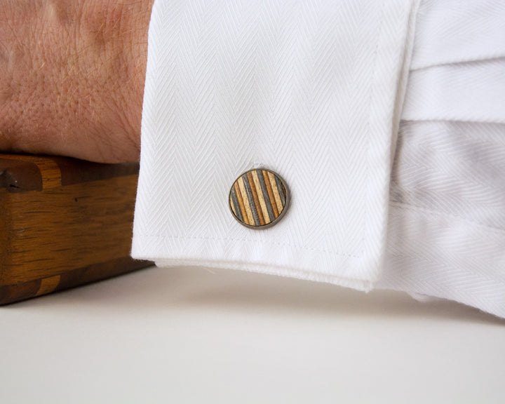 Striped Dyed Birch Cufflinks
