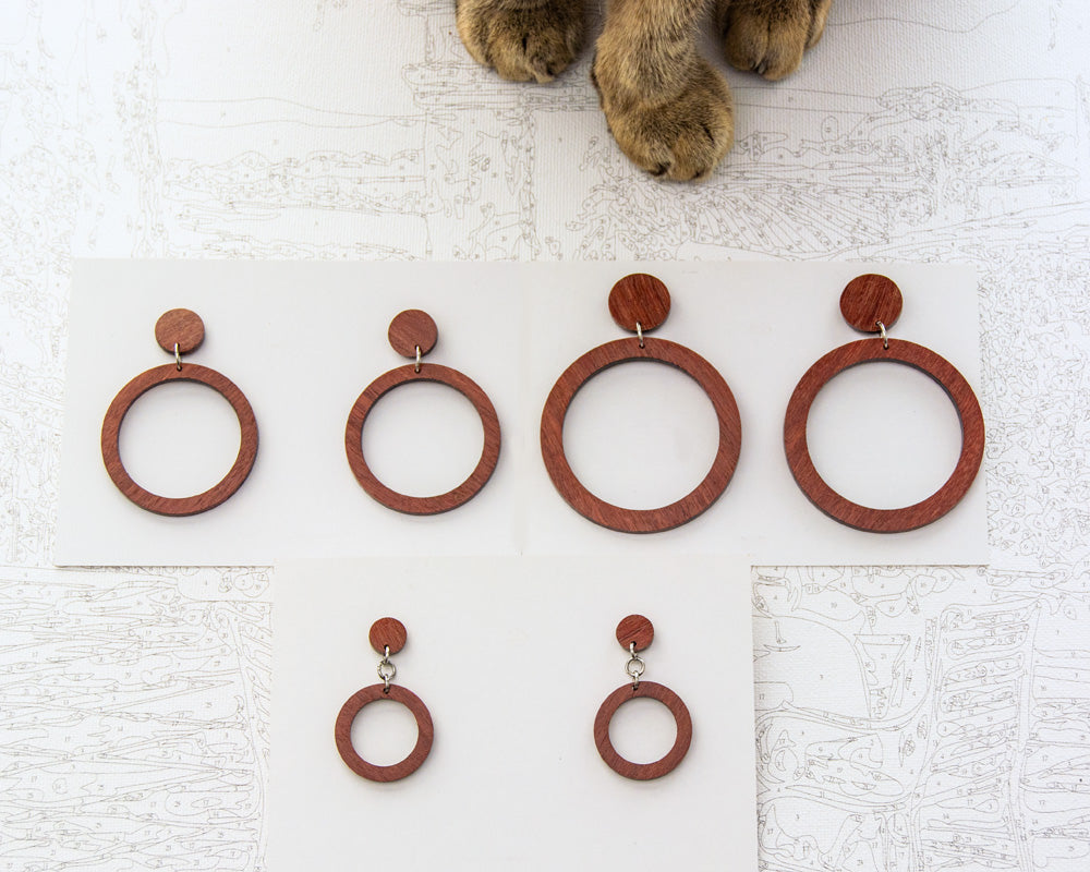 Purple heartwood Hoop Earrings