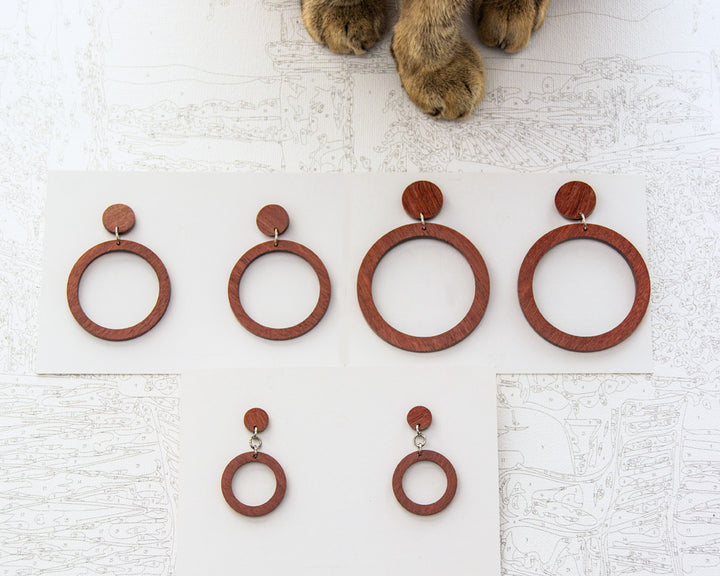 Purple heartwood Hoop Earrings