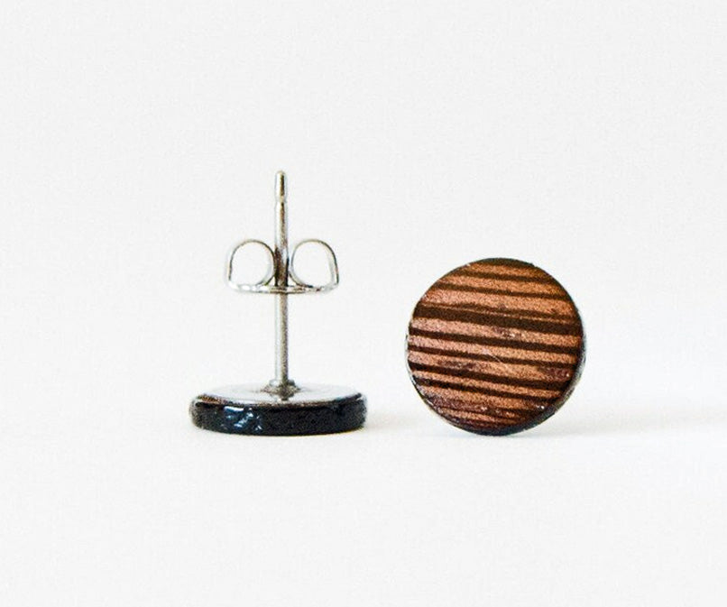 Wenge Wood Stud Earrings