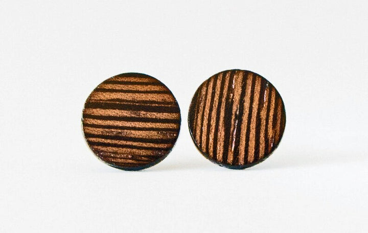 Wenge Wood Stud Earrings