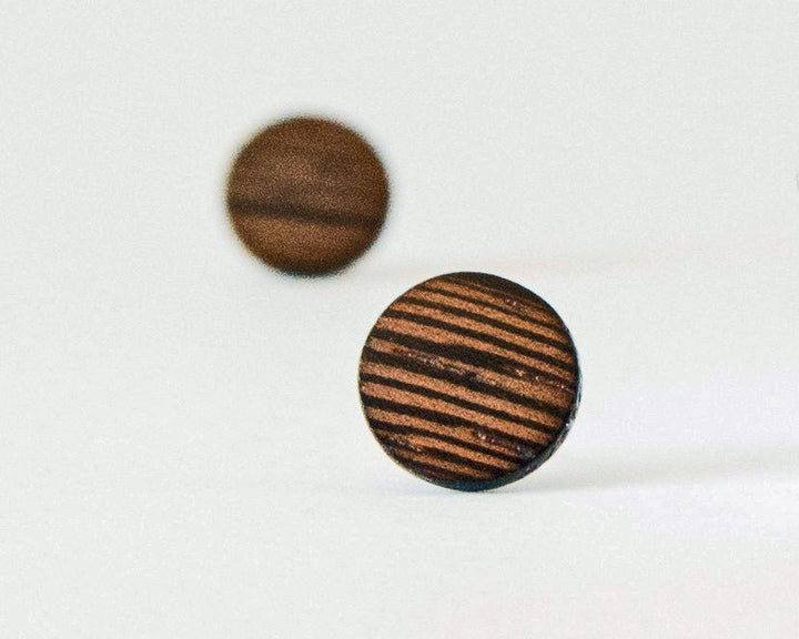 Wenge Wood Stud Earrings