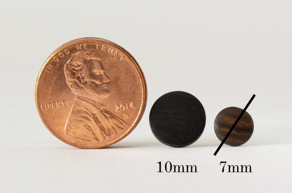 Neutral Striped Wood Stud Earrings