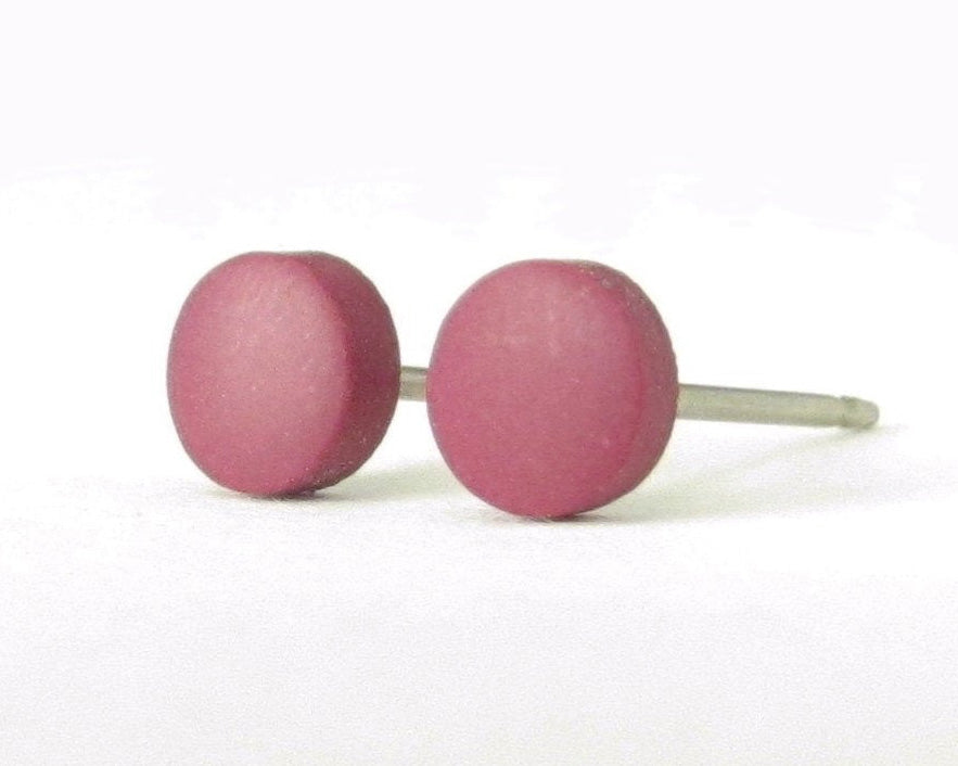burgundy stud earrings 45 degree view