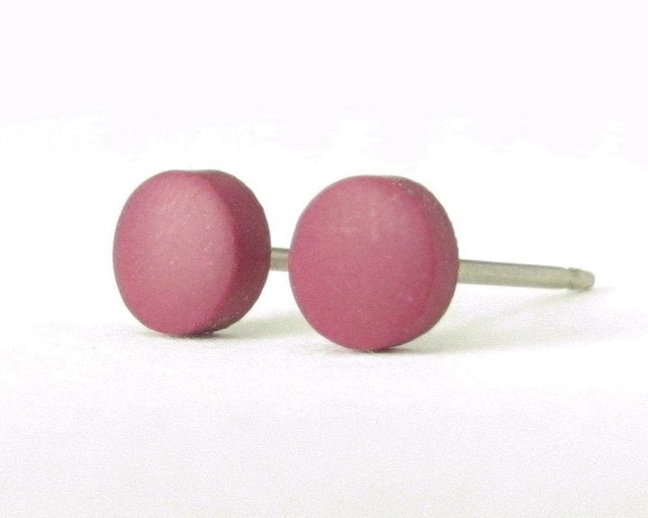 burgundy stud earrings 45 degree view