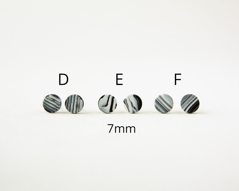 Black and White Patterned Stud Earrings