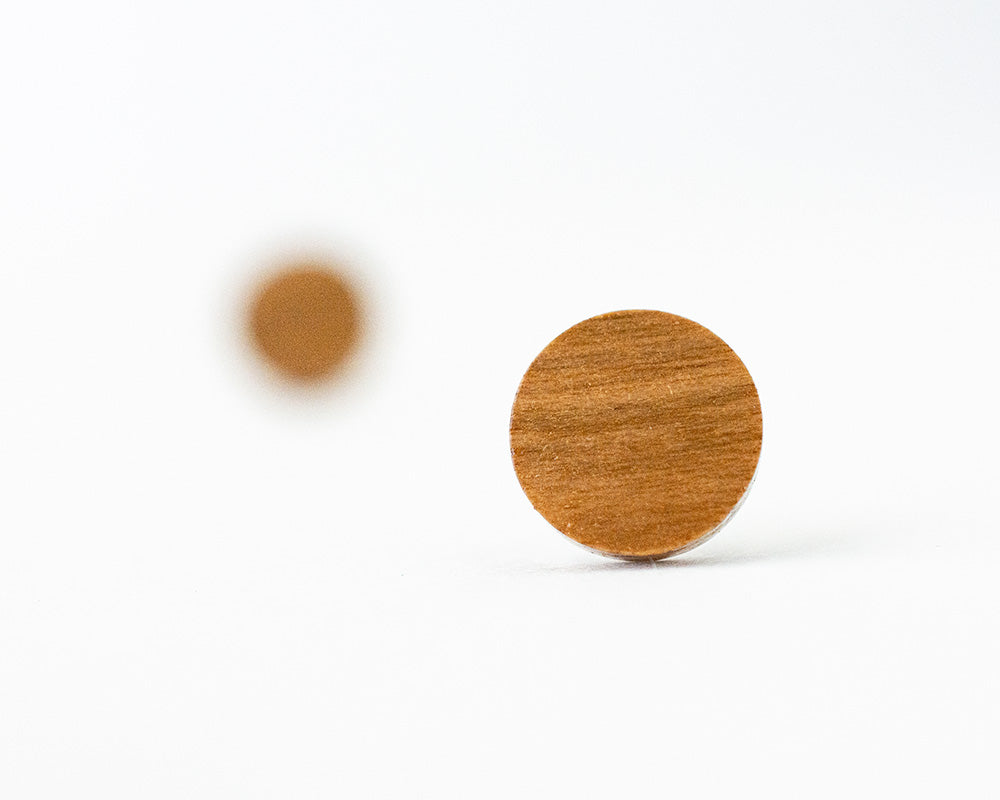 Cherry Wood Stud Earrings