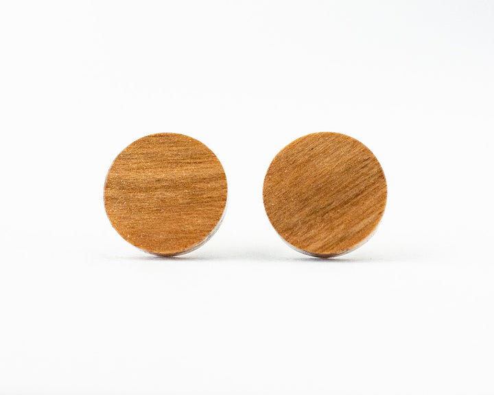 Cherry Wood Stud Earrings