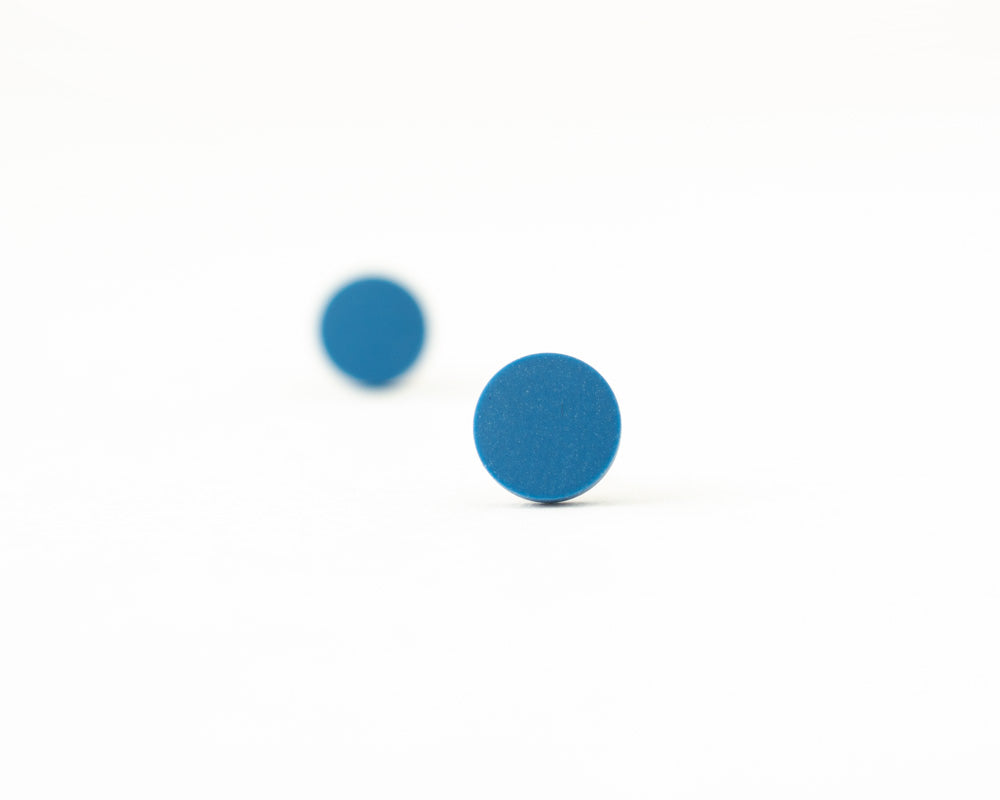 "Fuck Ice" Matte Blue Stud Earrings