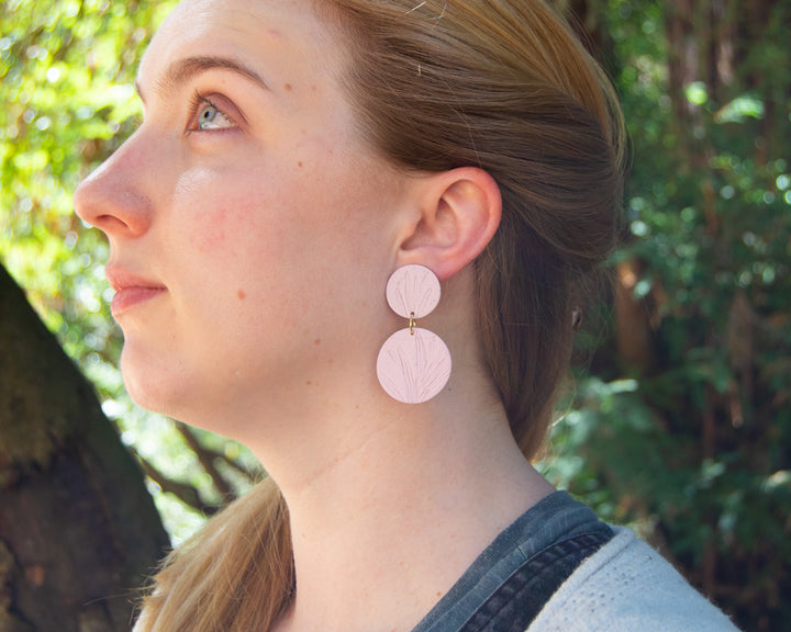 Rosemary faux fossil dangle earrings