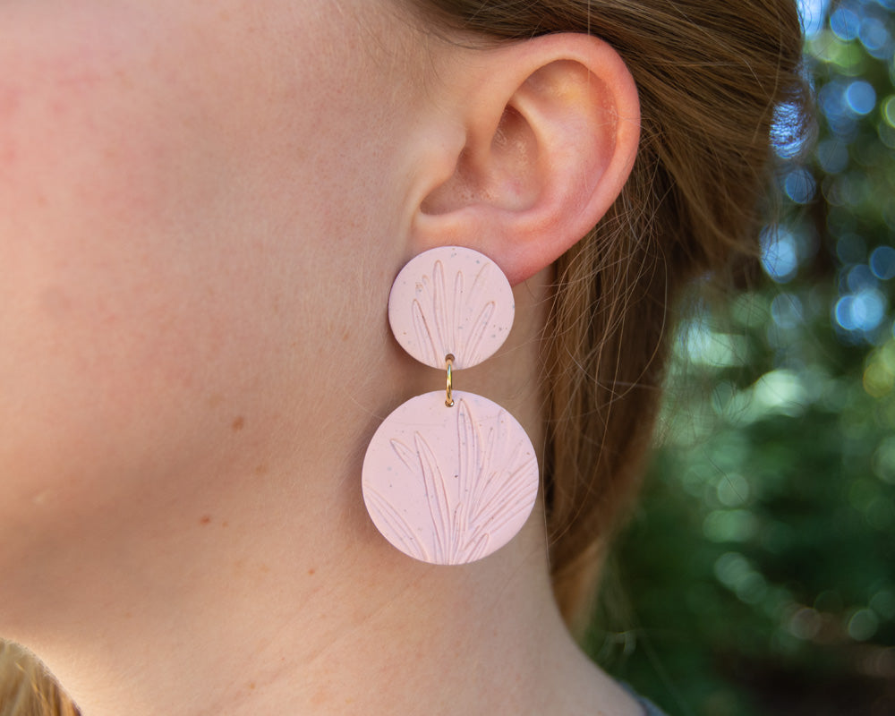 Rosemary faux fossil dangle earrings