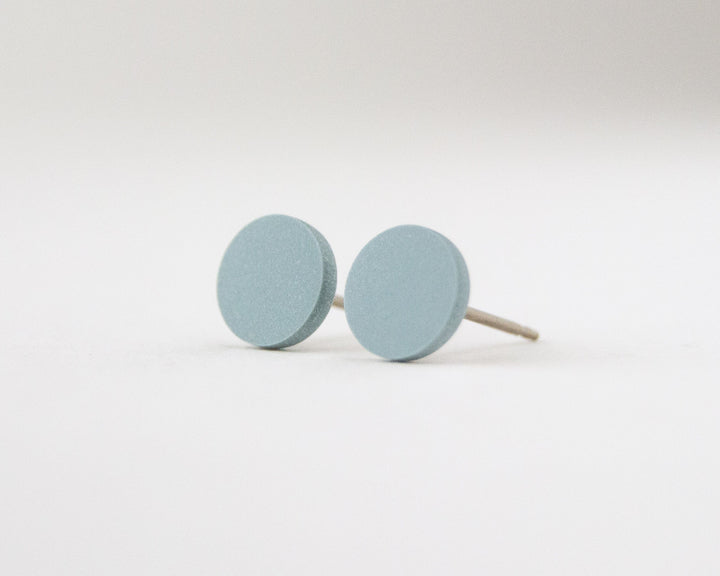 blue gray stud earrings 45 degree angle