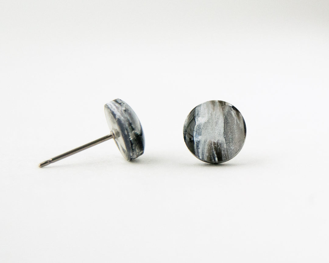 Faux Quartz Stud Earrings