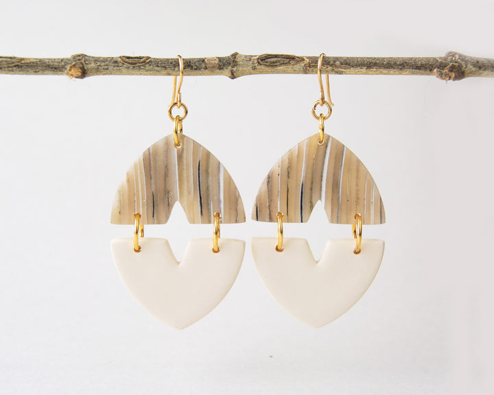 Glass Effect Dangles in Beige