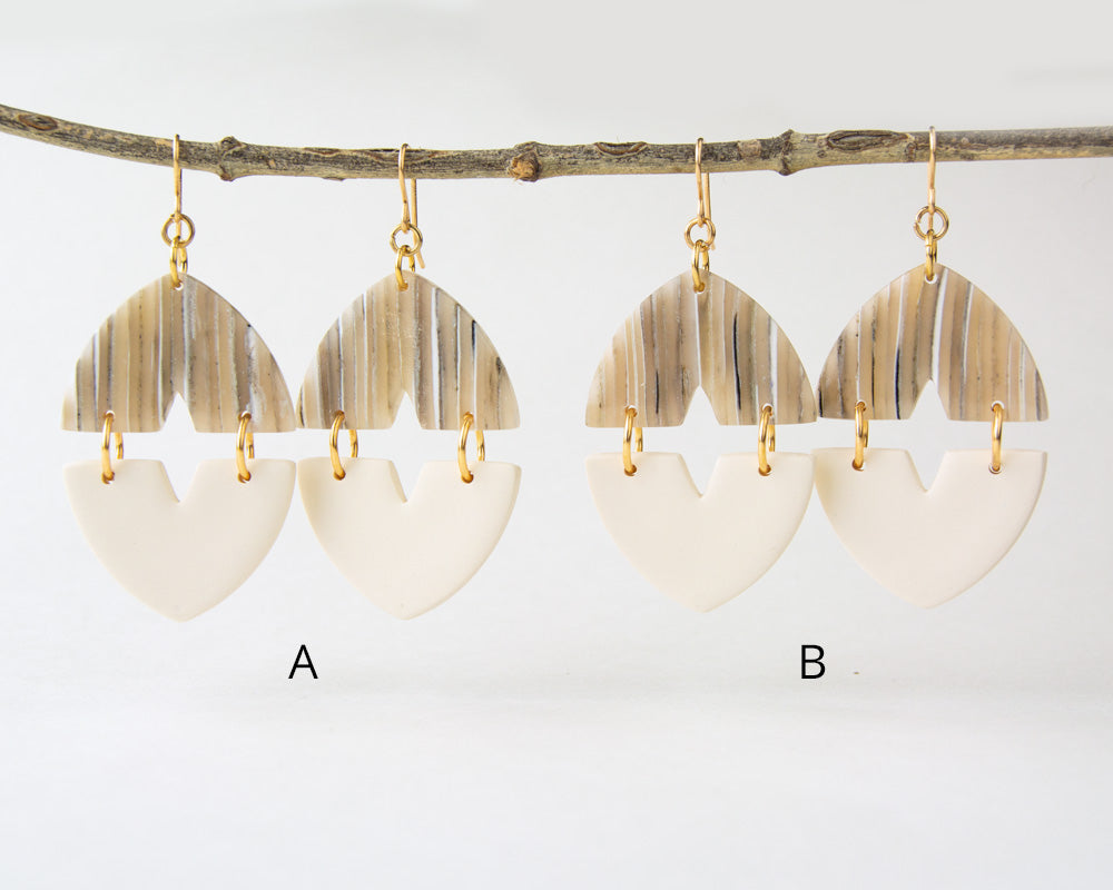 Glass Effect Dangles in Beige