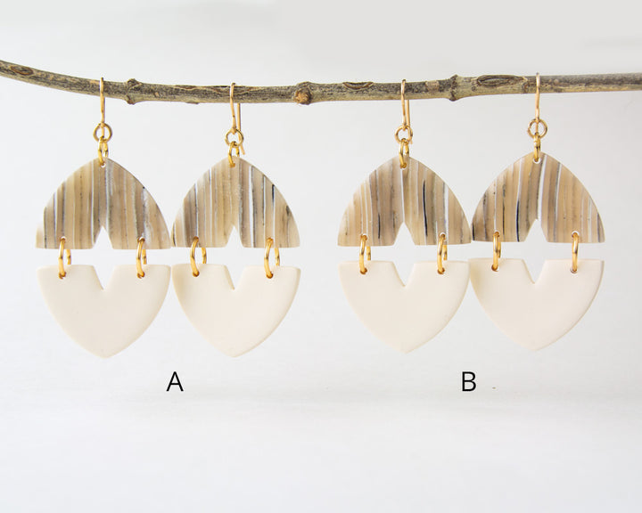 Glass Effect Dangles in Beige