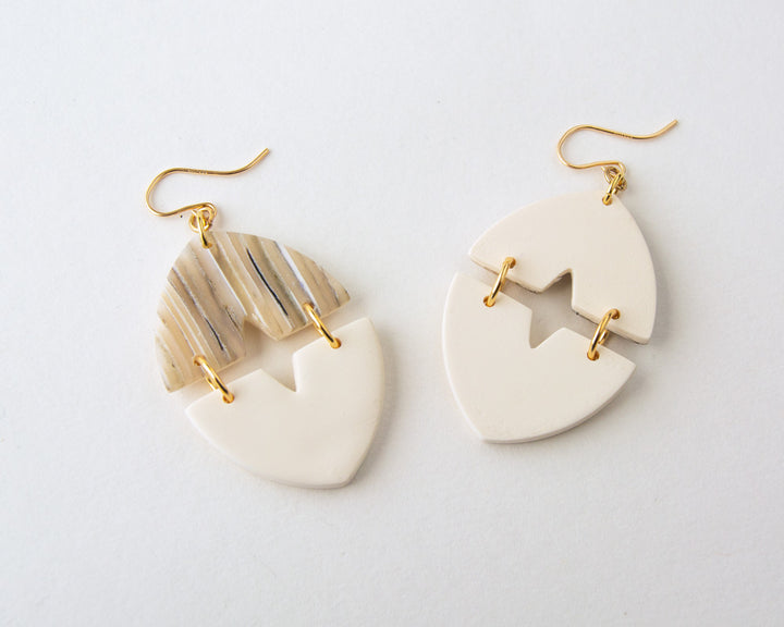 Glass Effect Dangles in Beige