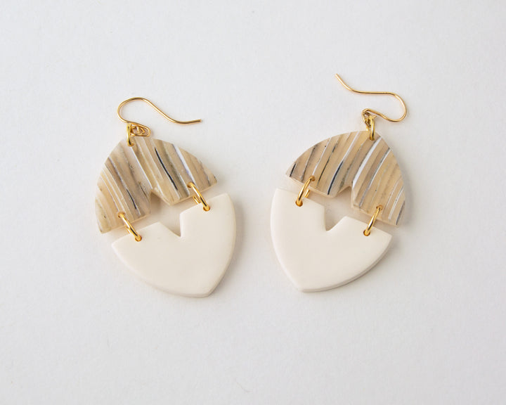 Glass Effect Dangles in Beige