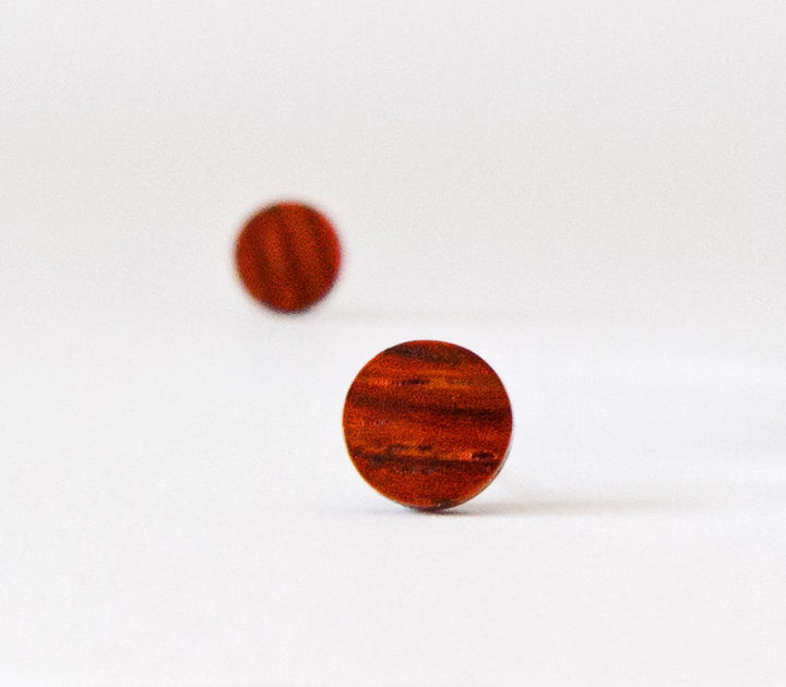 Dark Reddish-Orange Cocobolo Stud Earrings