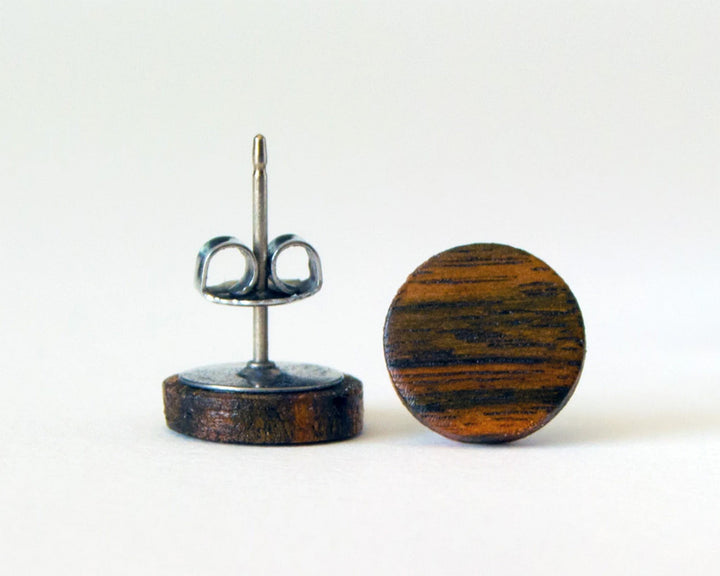 Macassar Ebony Wood Stud Earrings