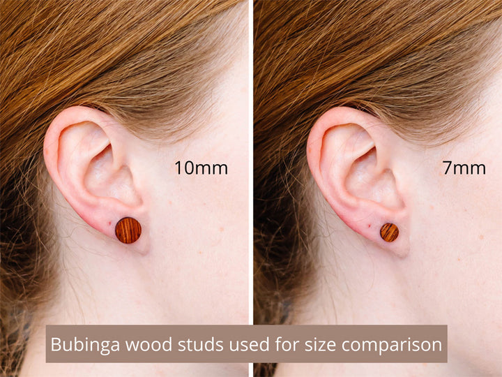 Black Ebony Wood Stud Earrings