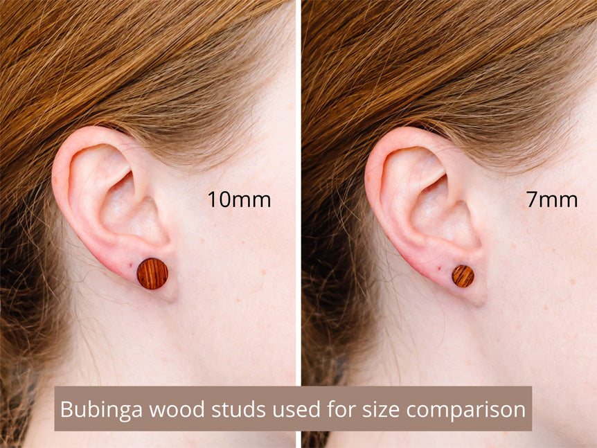 Purple Heartwood Striped Stud Earrings