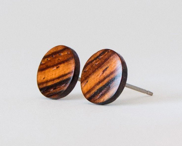 Cocobolo Wood Stud Earrings