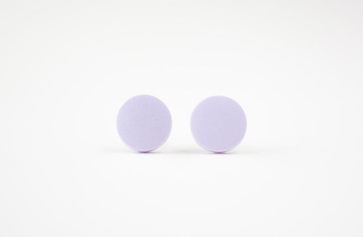 pale lavender stud earrings front