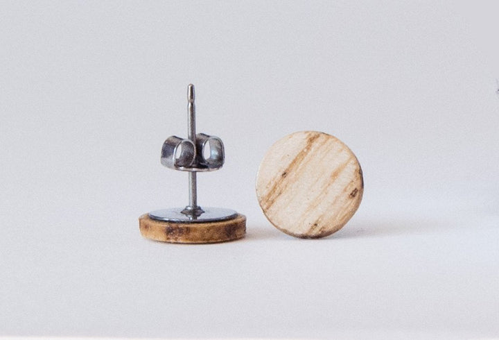 construction detail of ash stud earrings